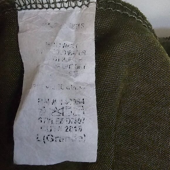 Sincerely Jules Olive Green Draped Neck Spaghetti Strap Slip Dress Size Large - Picture 6 of 10